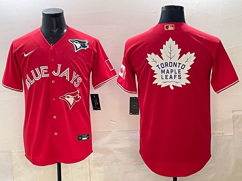 Men 2025 Toronto Blue Jays Blank Red Game Nike MLB Jersey style 013->->